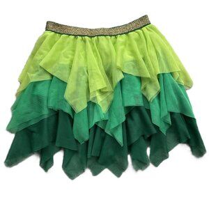 Girl's 6-6X Small Green Tulle Layered Fairy Skirt for Dress-up